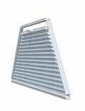shading the slats in the rectangular section of the blind can be moved and tilted operation with cord (raising and lowering) and rod (slat