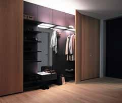 The door is mounted to an outside wall if a wardrobe element is intended to be installed.