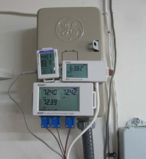 Figure 5: Pictures of Metering Equipment in Place: Loggers (Left), Water Flow Meter (Middle), Power Meter (Right) Data Validation and Analysis The data was downloaded from the first 10 sites after a
