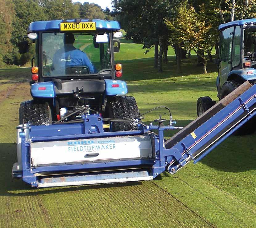 Conventional Scarifying / Verticutting New design feature The Koro Field TopMaker when fitted with the Scarification Rotor, can be used for conventional scarification / verticutting, conveying the