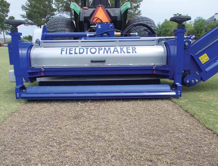 Universe Fraize Mowing Patent No. W02013/027005 Koro by Imants Field TopMaker 1500 fitted with Universe Rotor fraize mowing Bermuda grass fairway.