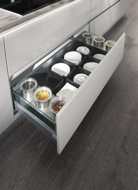 jpg Sorting cutlery, storing knives, organising spices or securely stowing plates - modern organising systems make