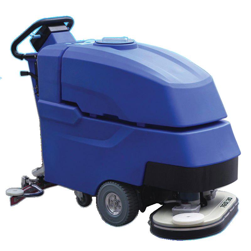Scrubbers Mops Dual-Brush Floor Cleaning Machine Large capacity water tank, equipped with a foam suppression