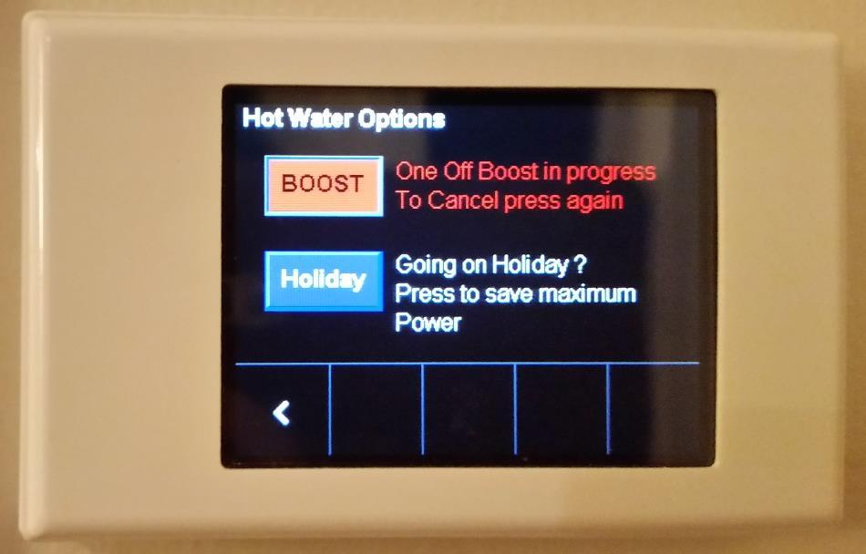 It also includes a boost feature for when you ve got unusually high demand, along with a holiday mode that keeps the cylinder off except for an occasional boost to stop legionella bacteria growing.