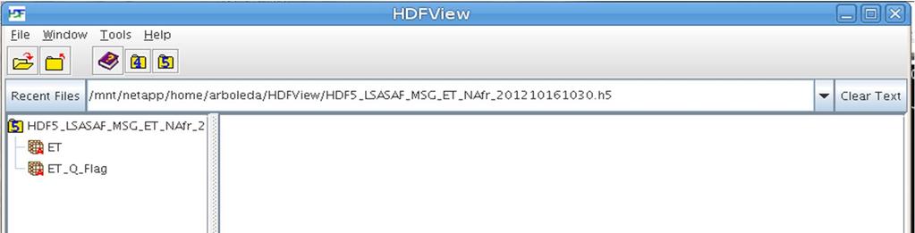 Visualize data with HDFview (http://www.hdfgroup.