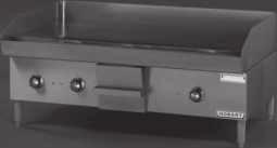 Stainless steel griddle body. 4 legs. Also available in 24, 48, 60, and 72 widths.