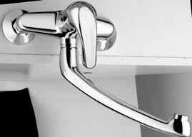caño fundido alto Single-lever wall-mounted high cast spout kitchen sink