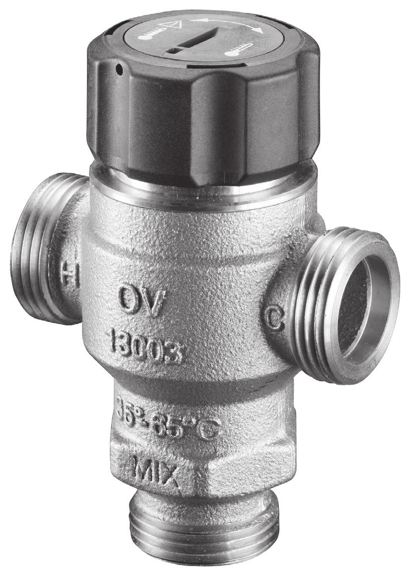 Technical information Tender specification: The Oventrop thermostatic mixing valve Brawa-Mix without dead zone mixes hot and cold water according to an infinitely adjustable water temperature.