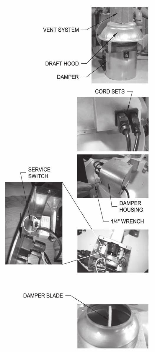Damper Relay Installation If the damper fails and the water heater operation is necessary temporarily, a relay, p/n 233-47642-00, and harness, p/n 239-51714-00, can be ordered from the Bradford White