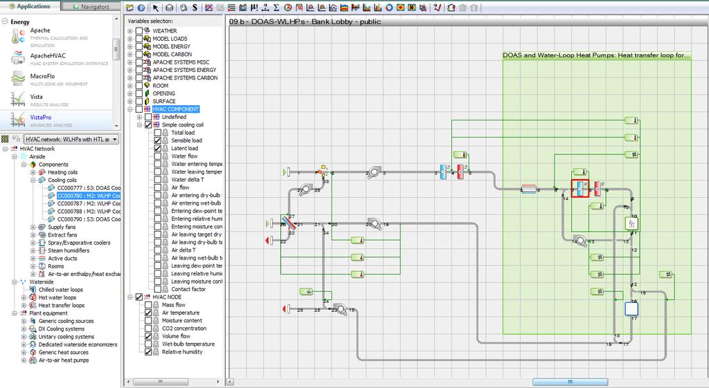 1.3 HVAC System, Node, and Component results Simulation results for detailed HVAC system modeling in ApacheHVAC can be viewed and analyzed in both Vista and Vista-Pro modules.