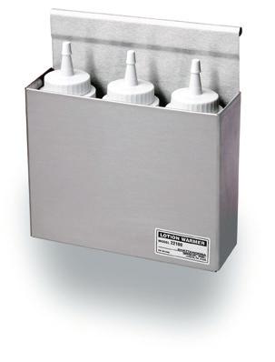 Mini-Lotion Warmer hangs on the front of the Hydrocollator E-1 or E-2 heating units (bottles not included).