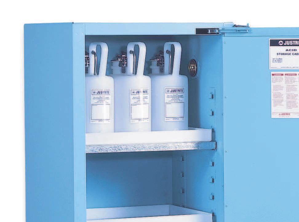 FM NFPA OSHA UL FM SAFETY CABINETS FOR CORROSIVE PRODUCTS Toic B8M BM BS * According to models. Additional shelf.