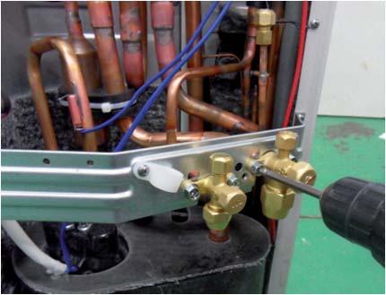 When removing the compressor, Heat Exchanger, and Pipe, purge the Coolant inside the Compressor completely and remove the pipe with a welding