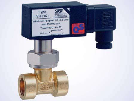 Flow Switch with micro switch, Type VH A micro switch used as the sensing element allows a higher electrical switching capacity than the reed switch.