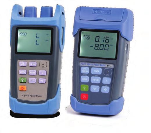 AE200 Series Optical Power Meter Key Benefits Up to 100 hours' working time with 2x AA rechargeable batteries (for AE210, 230, 270; other models accommodate 3x) New features: pair with LS300 Series