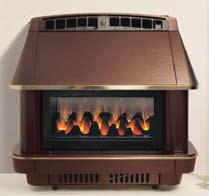 57kW heat output, this glass fronted living flame effect model also boasts electronic ignition for ease of operation.