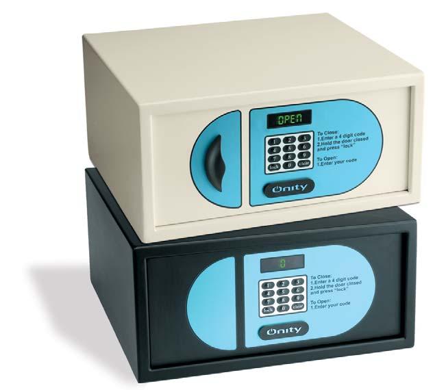 Electronic In-Room Safes A Real Service for Your Guests Onity OS series safes offer "code to close" technology.