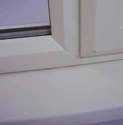 Please keep the small gap between your sill and window or door on the outside clear of any dirt to allow for drainage (shown below).
