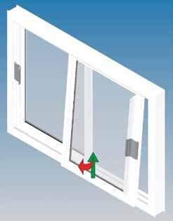 the window behind it. 1 2 Undo the handle and slide the window away from the frame.