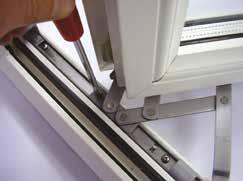 Tilt and turn windows You can do this by turning the adjuster screw on the hinge (above) clockwise to increase the friction