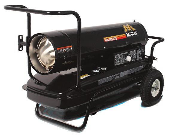 Portable Heaters Kerosene/Propane Forced Air Heaters Kerosene Forced Air Powder coated hood and fuel tank Heavy-duty, high quality cast iron aluminum enclosed electric motor Dual connector ignition