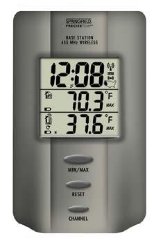 RF outdoor temperature WWVB radio controlled clock with alarm Monitors temperature at up to 4 locations (additional
