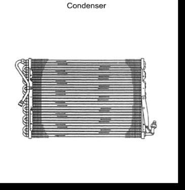 An A/C system is divided into two sides: a low-pressure side, and a high-pressure side.