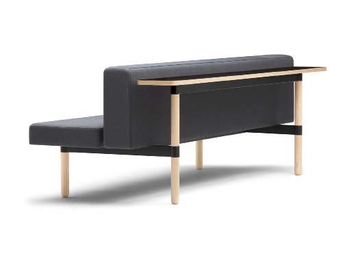 KEILHAUER From THE HANGOUT COLLECTION, Visit benches stand on ash wood legs with an optional high or low back to provide privacy.