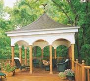 The sensation of being in an open, but sheltering structure is soothing and relaxing. Design: Bryan Hays, Ahwahnee, CA Imposing deck and pavilion.
