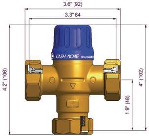 THERMOSTATIC MIXING VALVES HG110 D COMMERCIAL, RESIDENTIAL The HG110 D LF, a triple-listed thermostatic mixing valve, delivers water at a safe 120 F (48.
