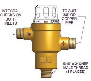 3 l/min) or as high as 5.8 gpm (22 l/min). The Heatguard valve also reduces the outlet flow to a trickle in the event of cold water supply failure.