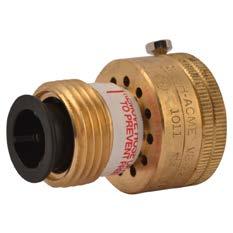 The valve is constructed with a brass body and adapter, Buna O-ring and seats, steel set screw, stainless steel springs, and the highest quality molded parts.