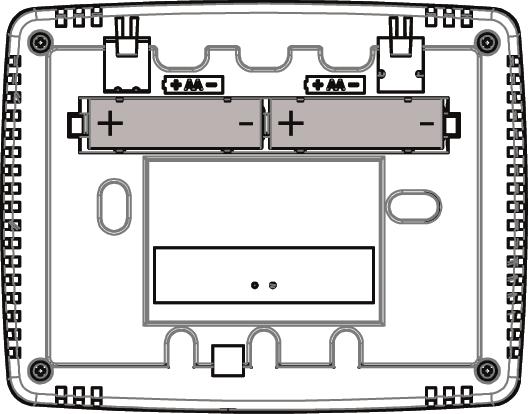 3. Install batteries in the T2500 Batteries are recommended for the T2500 Thermostat. Insert two AA batteries (included) in the T2500 Thermostat back compartment where indicated (see Fig. 10).