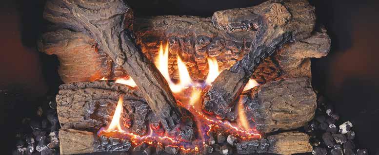 Detailed Dancing-Fyre Burner & Log Set 11 Optional Ceramic Brick Fireback Optional Remote Control Thermostat Not