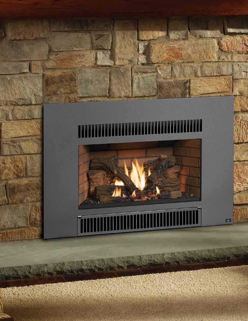 8 Radiant Plus Large is shown with the Universal face and optional Brick Fireback.