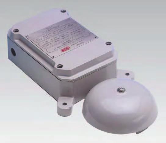 DB6 Range - ALARM BELL - Up to 109 db(a) Exd, Weatherproof Features Zone 1 and Zone 2 use. Exd IIB T5. ATEX approved Ex II 2G. BASEEFA certified. IECEx certified, Gb. Brazilian (Inmetro) certified.