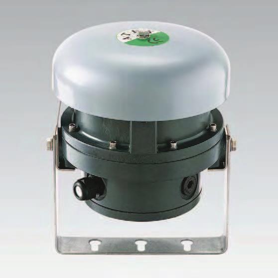 Ex-Signalling bell dgw 21 / drgw 21 - Up to 105dB(A) Ex de Features ATEX II 2 G Ex de IIC T6 Housing made of glass-fibre reinforced polyester (GRP) Volume: approx: 105 db(a) Protection: IP 66 Safety