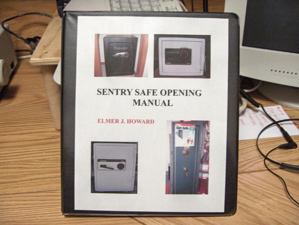 FRIDAY NIGHT EDUCATIONAL CLASS Class instructor: Elmer Howard Author of the Sentry Safe Opening Manual This class is free and starts at 7:00 P.M. Elmer has done extensive research on the Sentry safes and other brands also.