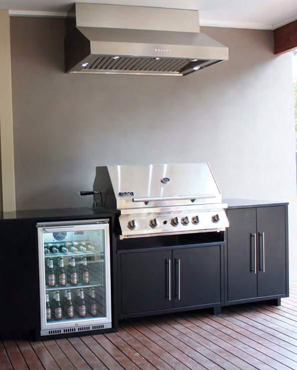 Note: SL83 FRESCO 1200 model shown SL83 Fresco Rangehood with remote control 1200mm & 1500mm Outdoor Rangehood Full Electronic Control 4 Speed With Timer Countdown 5X Adjustable Led Lights- Front And