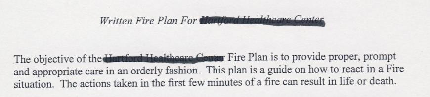 Recommended Fire Plan #1 Fire Plan Example 1 Page 1 2 3 Multi-Page Plans can be difficult to locate all 10