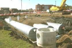 Underground Storage/ Infiltration System Definition: Holding facility designed to retain and/or infiltrate storm water underground prior to discharge.