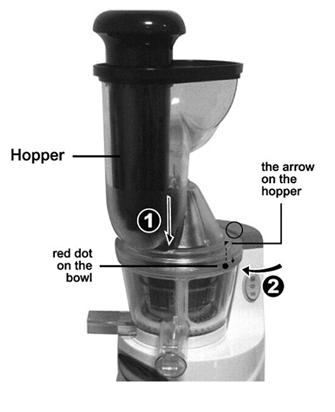 Place the bowl, pulp tank so it fits in position on the left hand side of the juicer s main body. 7.