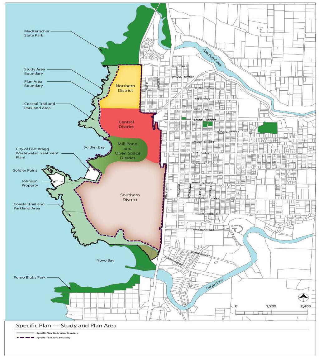 1 The Mill Site Specific Plan Study Area (Study Area) includes the Plan Area and the adjacent 82-acre coastal trail and parkland area to the west, as shown in Figure 1-2.