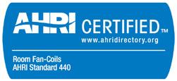 Certification Standard size units certified in accordance with the Room Fan-Coil Unit certification program, which is