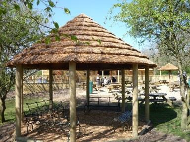 Each building also included internal thatch theming and a veranda for outdoor dining.