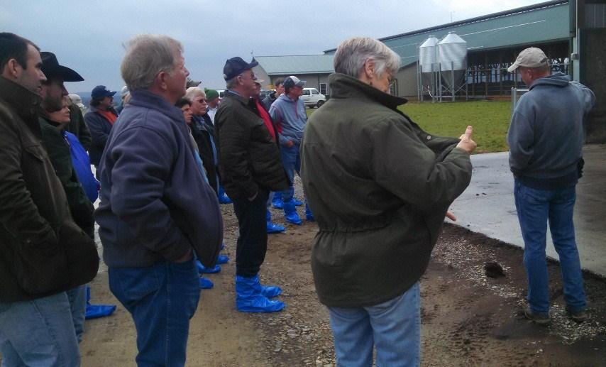 A farm tour designed to provide training credits required for Certified Animal Waste Operators to maintain their licenses attracted 28 farmers, students and Extension educators excited to learn about
