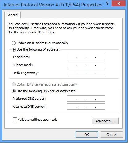 5. Network Settings E Select [Use the following IP address]. Enter the information as shown below, and then click [OK]. Item Address to enter IP address 192.168.0.XXX Subnet mask 255.