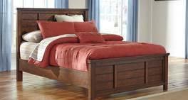 box spring B567 Ladiville (Signature Design) Okoume veneers and hardwood solids in a vintage casual brown