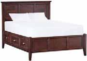 1300AF 1316AF & 1306AF McKenzie Bedroom Collection McKenzie Twin Storage Bed 45"W x 79-1/2"L x 50-1/2"H Footboard: 19-1/2"H Features three spacious drawers. Left or right side installation.