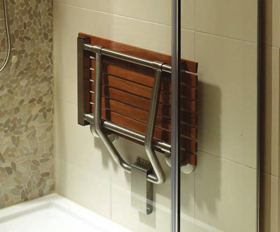 Shower Seat TK-SSEAT2416 measures 24 wide Shown here is the MTSB-6032BF base with white powder coated drain grate.